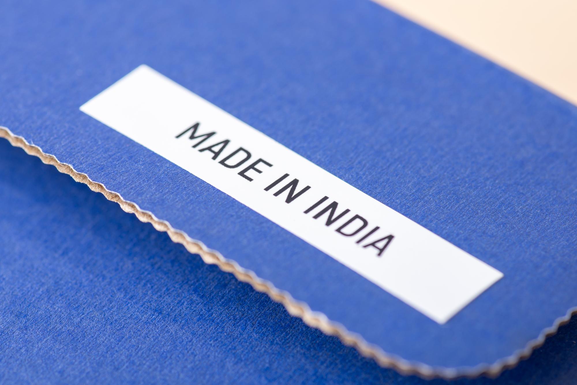 stack of finished embroidered labels ready for shipping